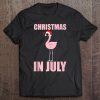 Christmas In July Funny Flamingo In Santa Hat Tank Top Tee