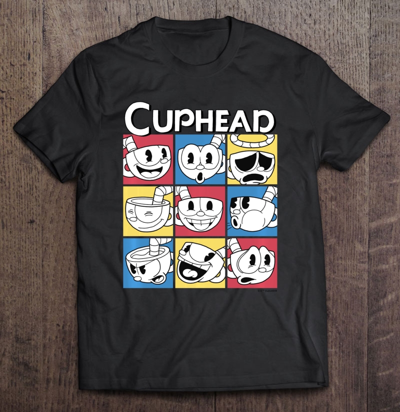 Cuphead Nine Squares Of Different Emotions Graphic Shirt