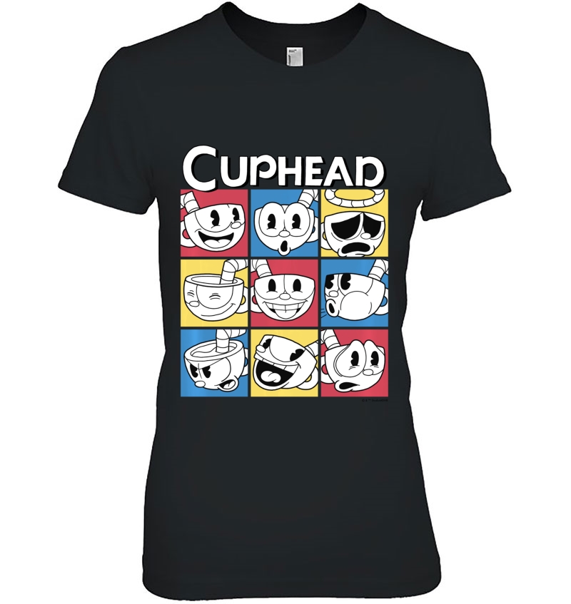 Cuphead Nine Squares Of Different Emotions Graphic Hoodie