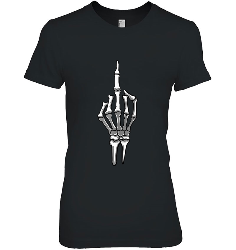 Dirty Middle Finger Fuck You Skeleton Skull Lover Gift Tank Top Ladies Tee