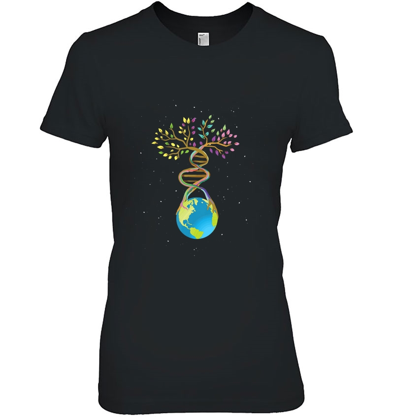 Dna Tree Life Mother Earth Genetics Biologist Science Shirt Ladies Tee