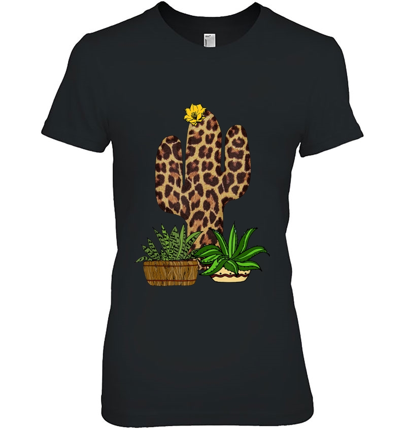 Funny Leopard Cactus Succulent Plant Lover Ladies Tee