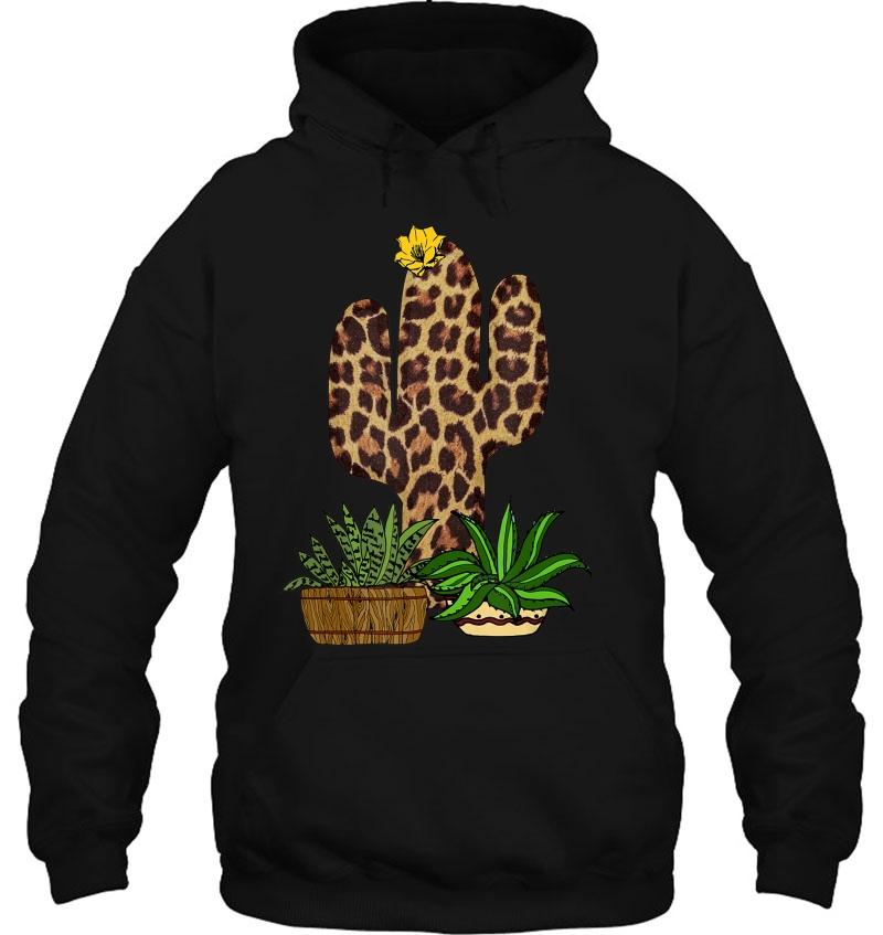 Funny Leopard Cactus Succulent Plant Lover Hoodie