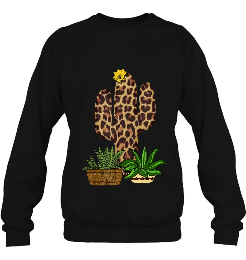 Funny Leopard Cactus Succulent Plant Lover Sweatshirt
