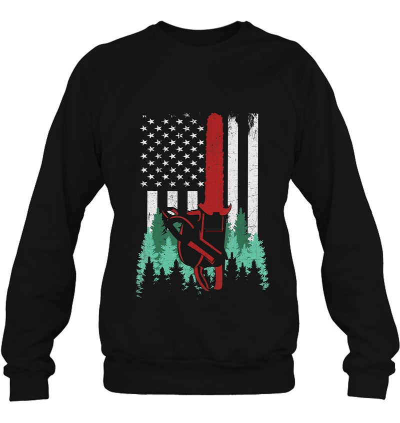 Funny Thin Red Line Logger Arborist Lumberjack American Flag Mugs