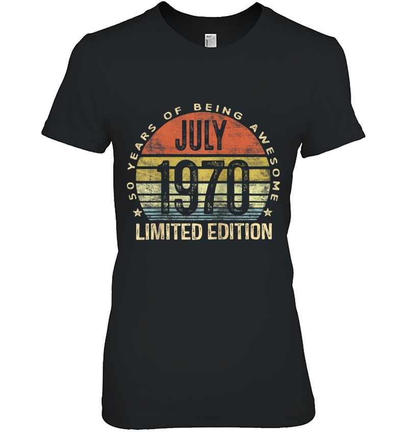 July 1970 Limited Edition 50Th Birthday 50 Year Old Gift Raglan Baseball Ladies Tee