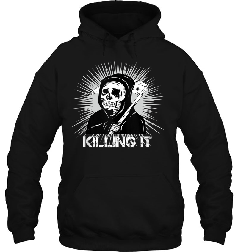 Killing It Funny Grim Reaper Mens And Womens Mugs