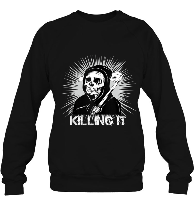 Killing It Funny Grim Reaper Mens And Womens Mugs