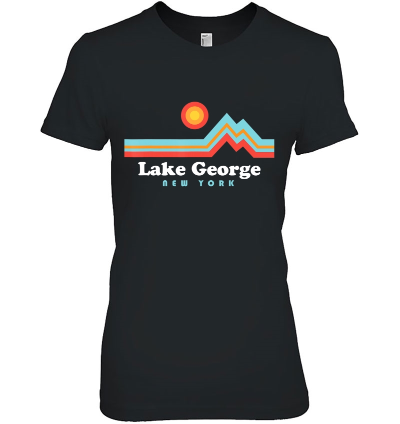 Lake George Shirt - Sunset Mountains Lake George Ladies Tee