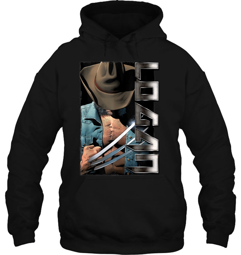 Marvel Logan Wolverine Portrait Logo Poster Hoodie