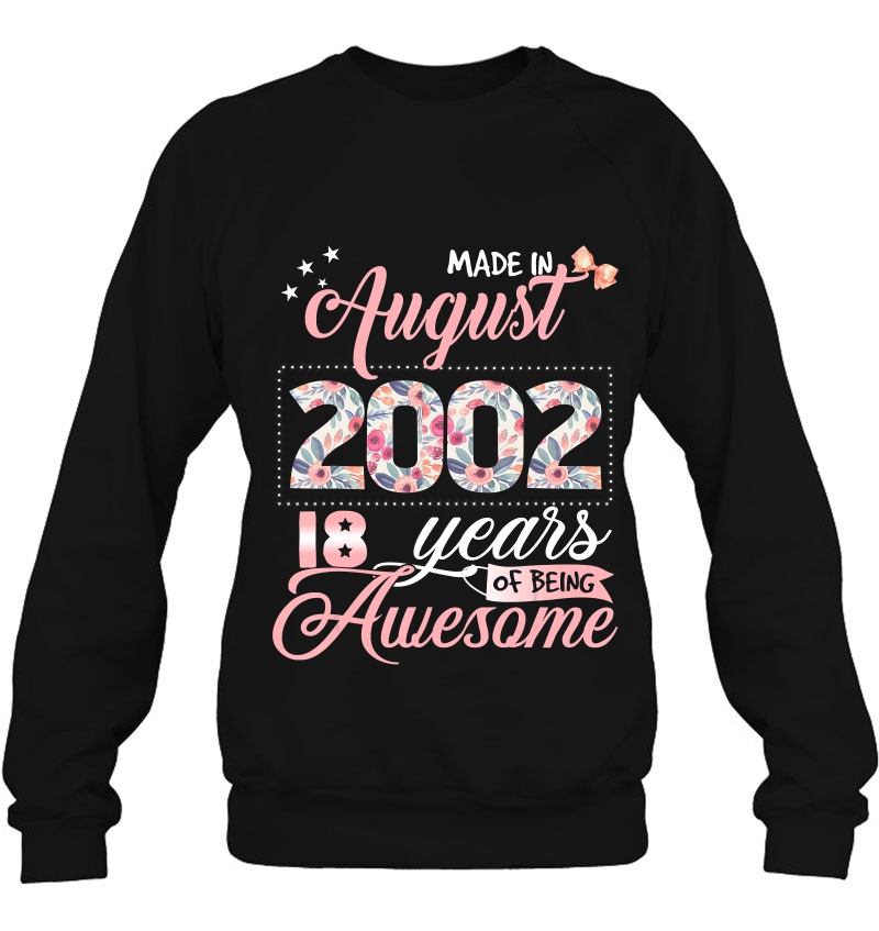 18Th Birthday Gifts Floral Tee For Girls Born In August 2002 Ver2 Mugs