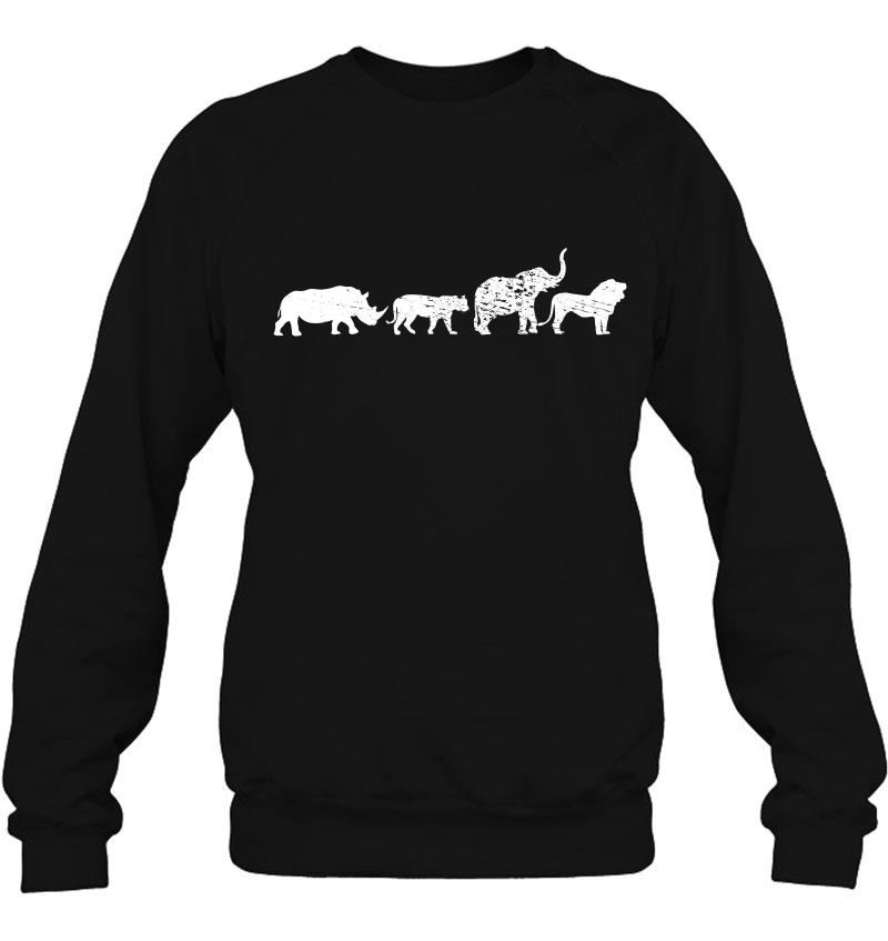 Africa Safari Animals Rhino Lion Elephant Namibia Vintage Sweatshirt