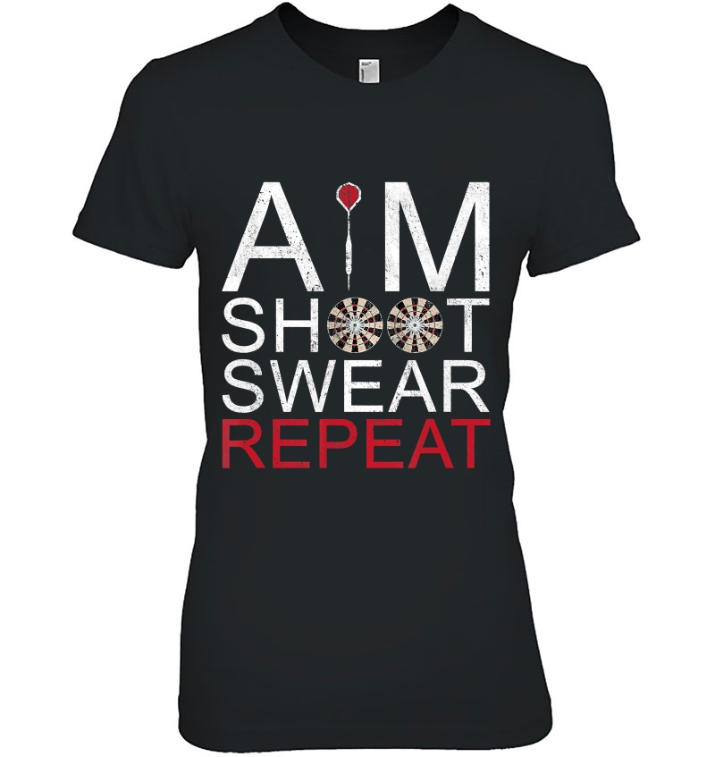 Aim Shoot Swear Repeat Darts Retro Vintage Hoodie