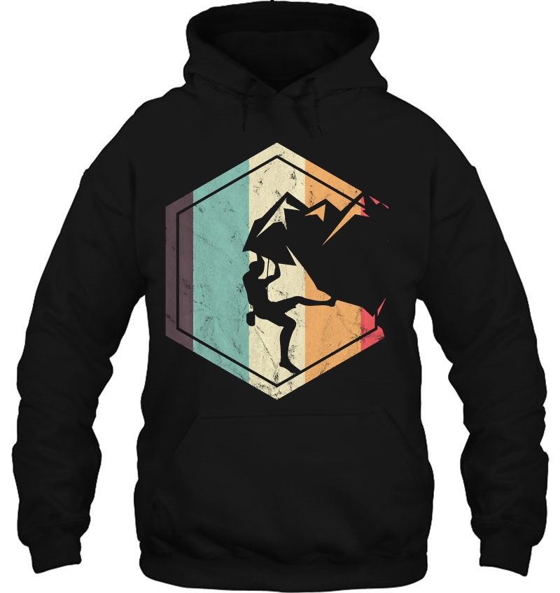 Awesome Rock Climbing Retro Mountain Climber Hiker Alpinism Hoodie