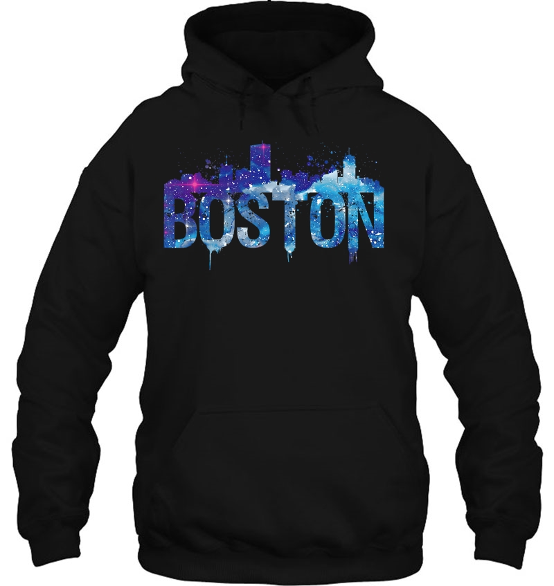 Boston City Skyline Mass Pride Vintage Vacation Souvenir Hoodie