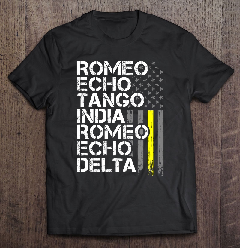 Dispatch Retirement Gift Thin Yellow Line Retired Phonetic Shirt