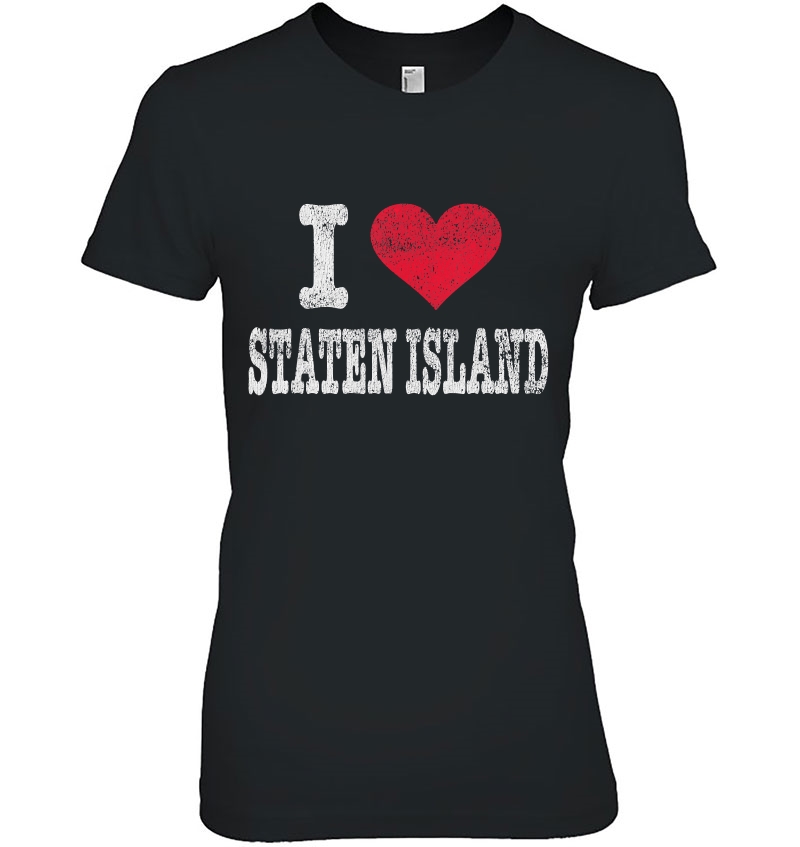 Distressed Retro I Love Staten Island Souvenir Hoodie