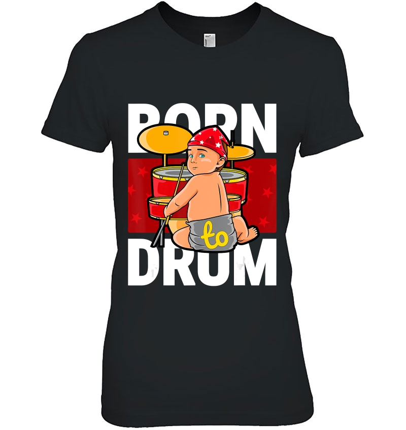 Drum Kit Tshirt For A Drummer With Percussion Instruments Ladies Tee