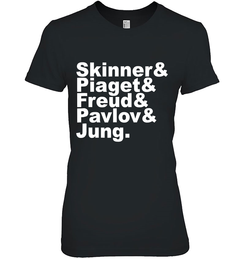Famous Psychologists Funny Helvetica List Graphic Shirt Ladies Tee
