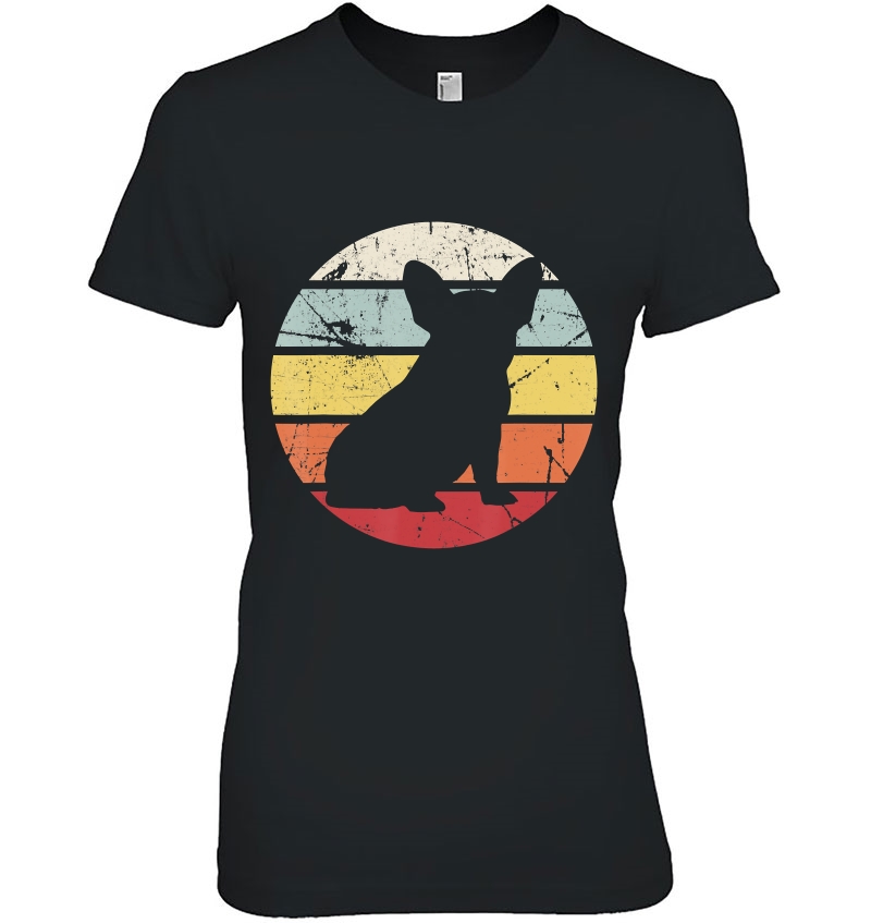 Fine Distressed Retro Vintage French Bulldog Pet Dog Mom Ladies Tee