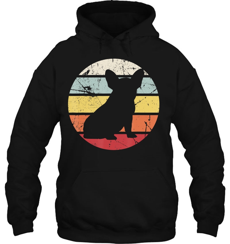 Fine Distressed Retro Vintage French Bulldog Pet Dog Mom Hoodie