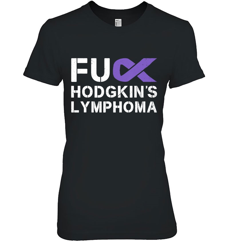 Fuck Hodgkin's Lymphoma Cancer Awareness Ribbon Support Hoodie