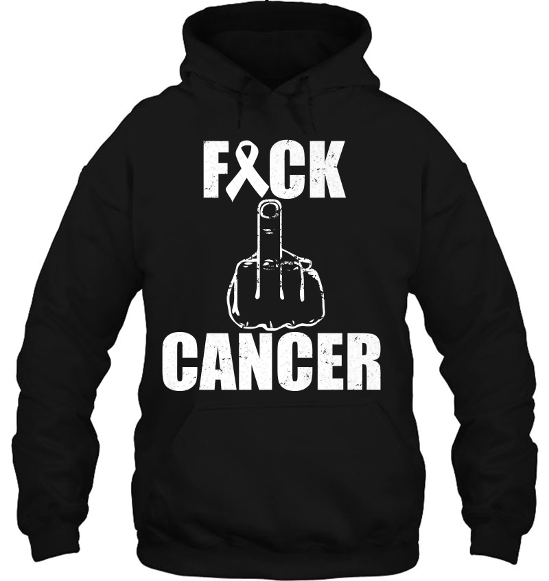 Fuck Lung Cancer Shirt White Ribbon Cancer Awareness Tshirt Mugs