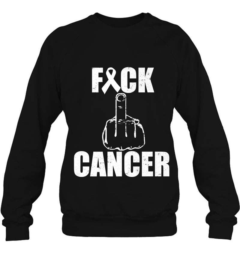 Fuck Lung Cancer Shirt White Ribbon Cancer Awareness Tshirt Mugs