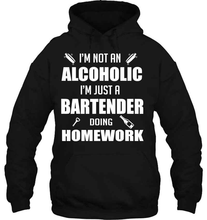 Funny Bartender Bartender Doing Homework Hoodie