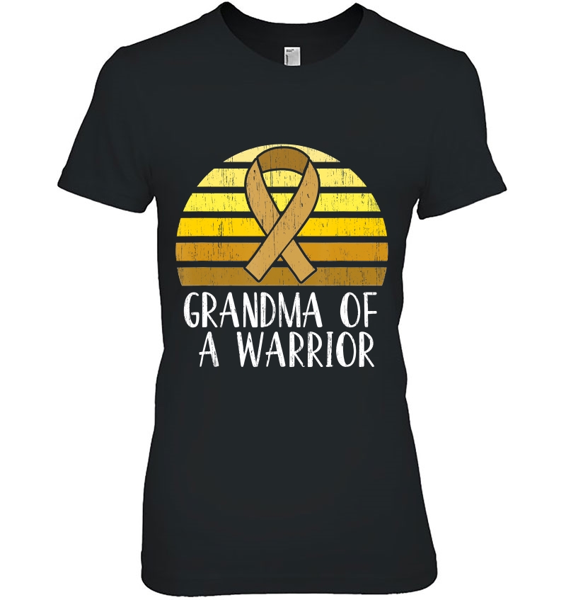 Grandma Of A Warrior Childhood Cancer Awareness Ladies Tee