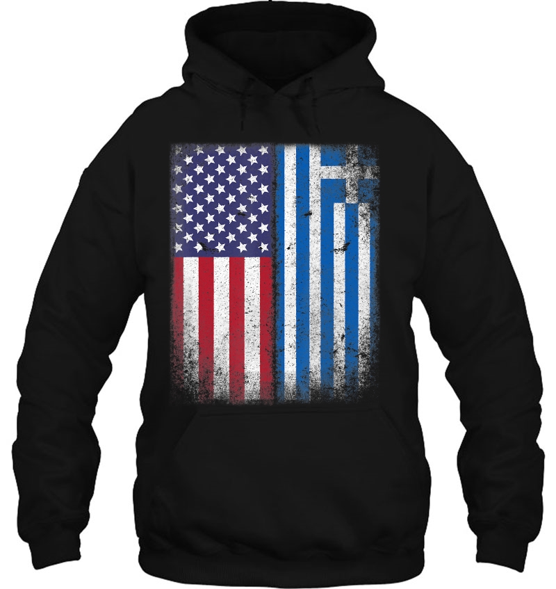 Greek American Flag Greece Usa America Gift Hoodie