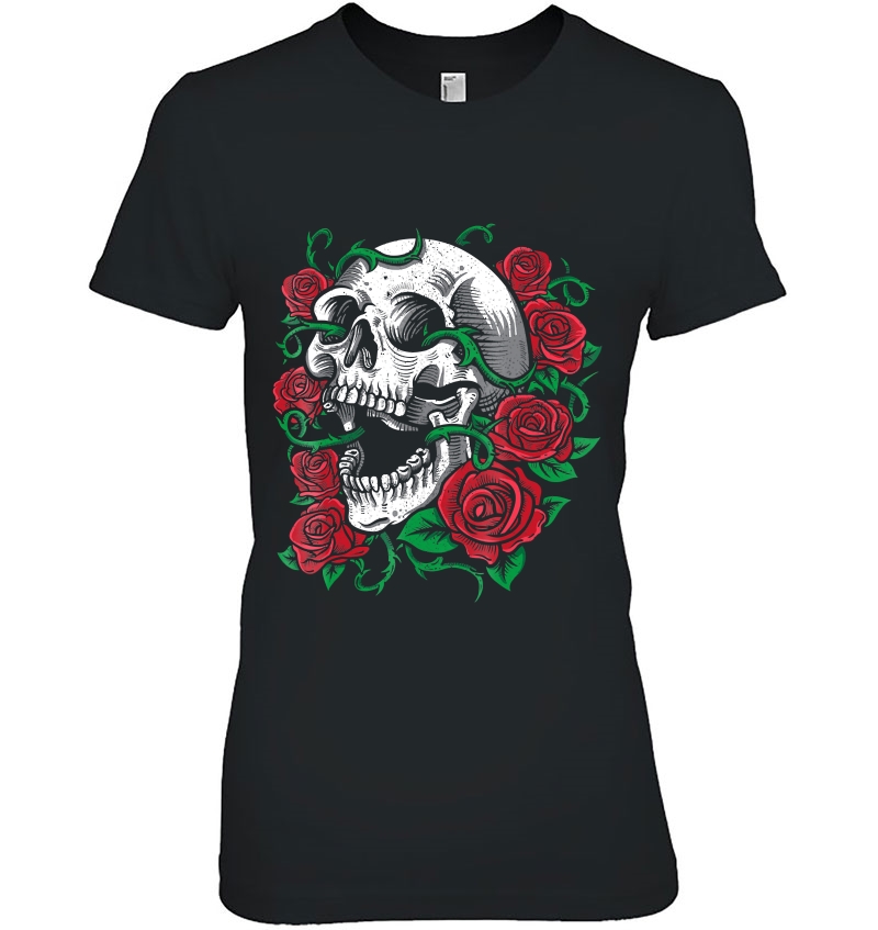 Halloween Skull Shirt Rose Skeleton Gift Idea Hoodie