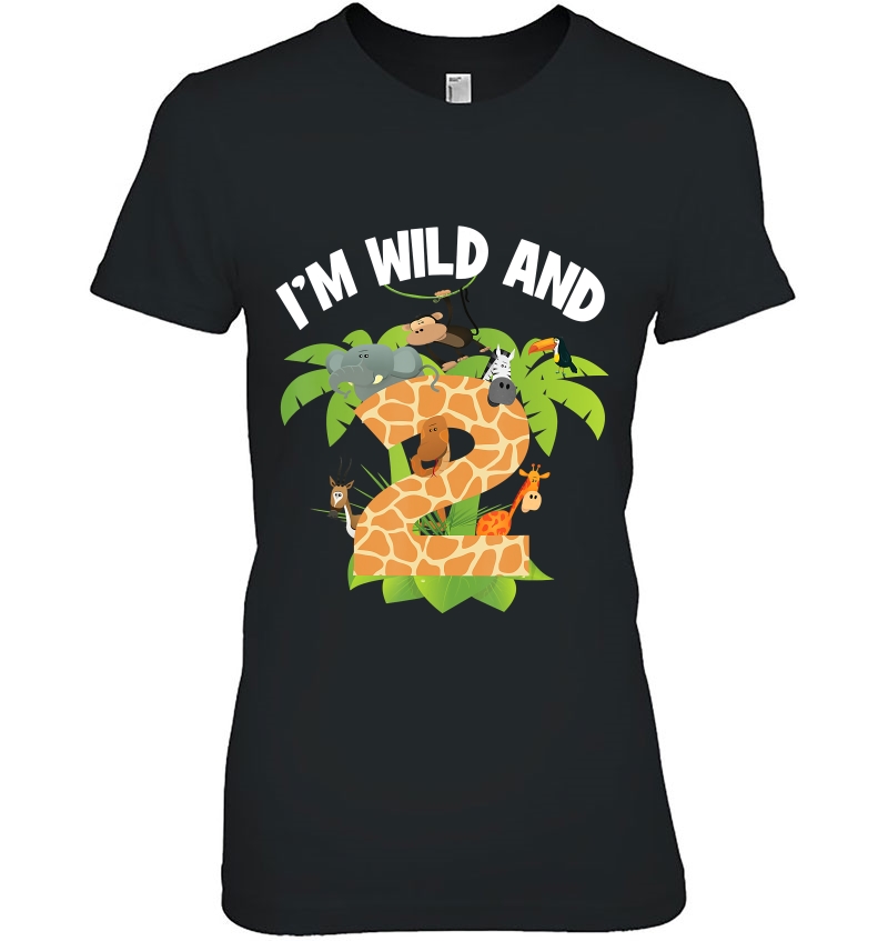 I'm Wild And 2 Years Old Zoo Theme 2Nd Birthday Animal Party Hoodie