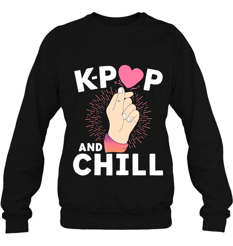 K-Pop And Chill Finger Heart Korean Kpop Merchandise Sweatshirt