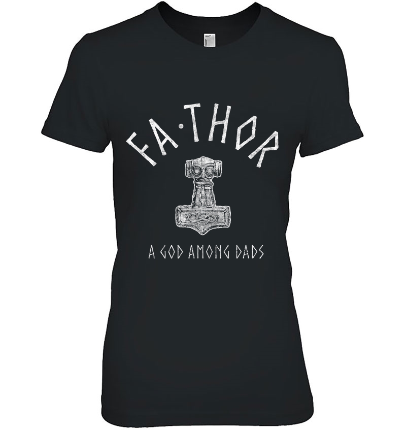 Mens Fathor Shirt God Among Dads Thor Hammer Fathers Day Hoodie