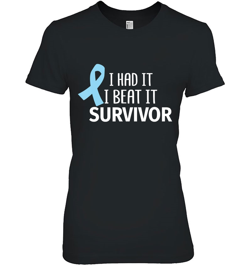 Mens Prostate Cancer Had It I Beat It Survivor Light Blue Ribbon Hoodie