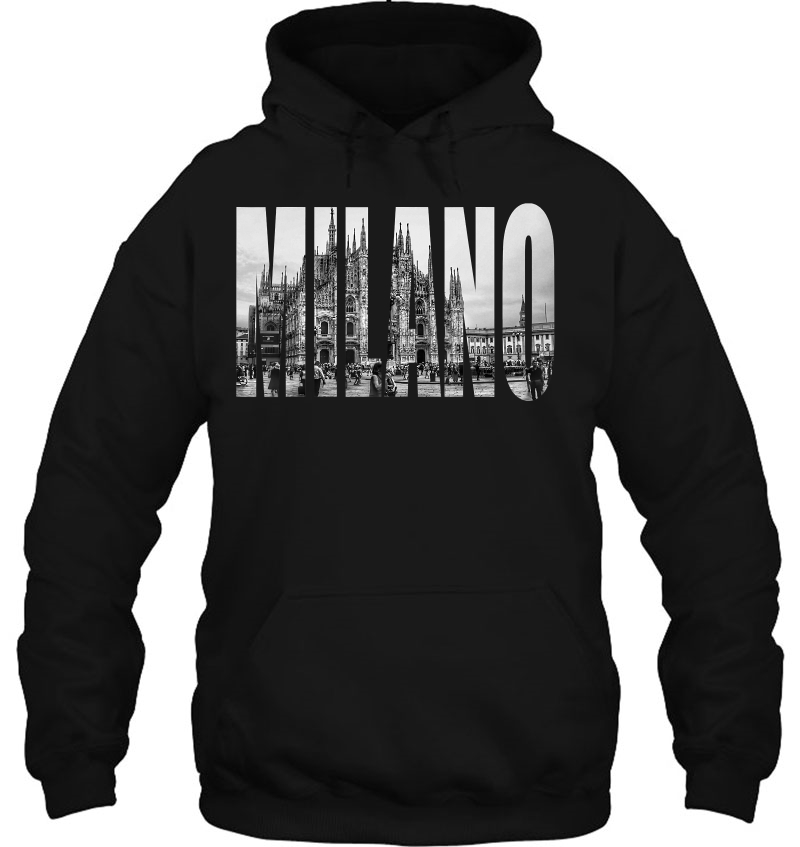 Milano Duomo Black And White Logo Hoodie