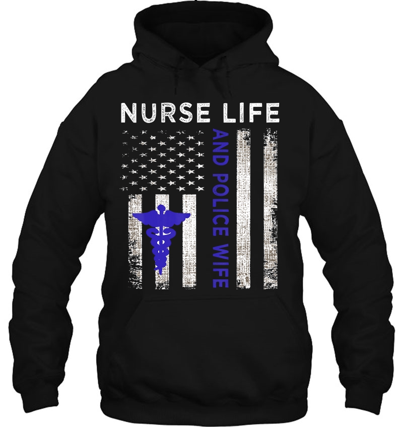 Nurse Life And Police Wife Vintage Flag American Mugs