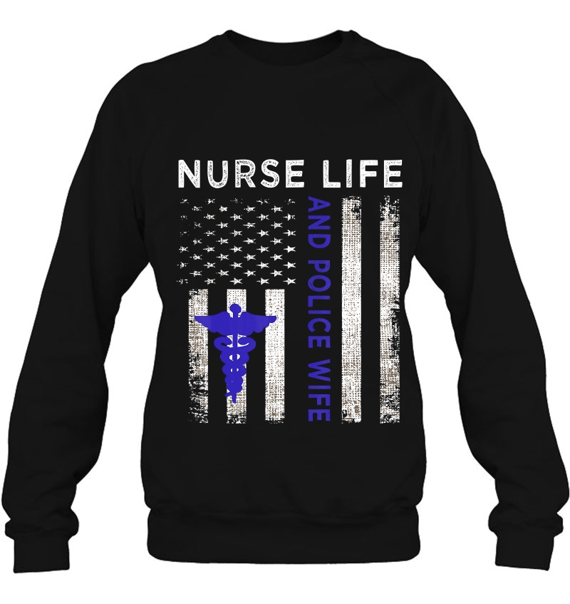 Nurse Life And Police Wife Vintage Flag American Mugs