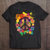 Peace Sign Bright Colorful Flowers 70'S Retro Hippie Gift Tee