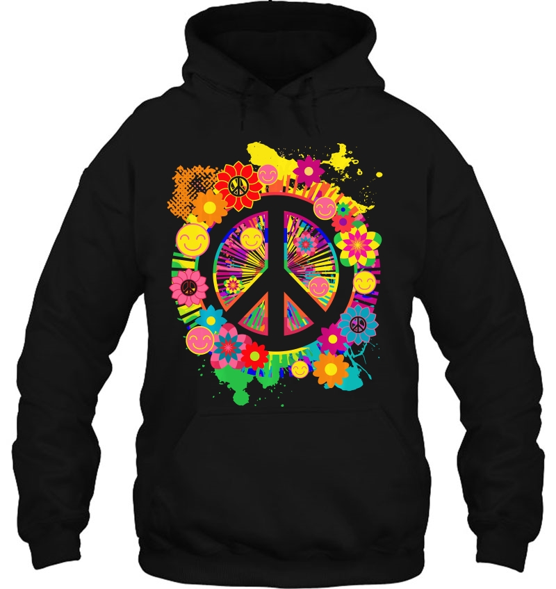 Peace Sign Bright Colorful Flowers 70'S Retro Hippie Gift Mugs