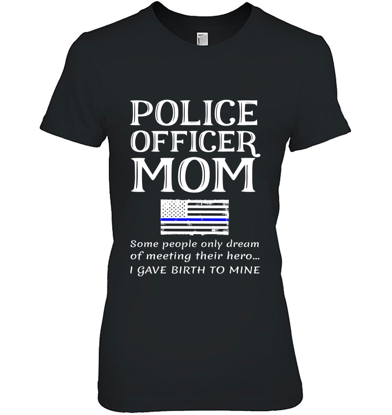 Proud Police Officer Mom Policeman Policewoman Mother Flag Hoodie