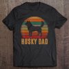 Retro Husky Dad Gift Dog Owner Pet Siberian Huskies Father Tee