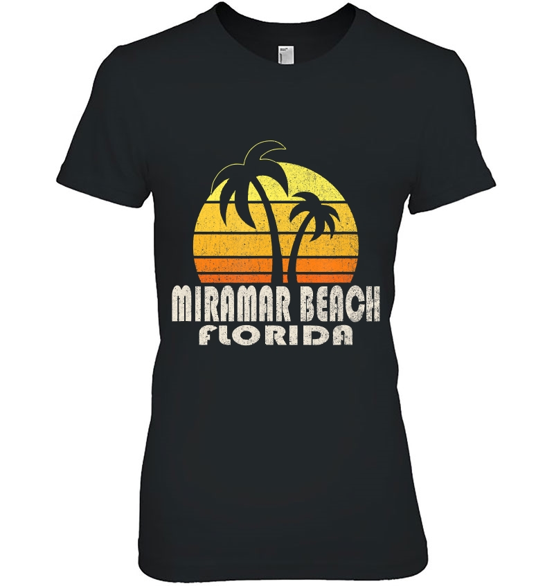 Retro Miramar Beach Fl Beach Vacation Ladies Tee