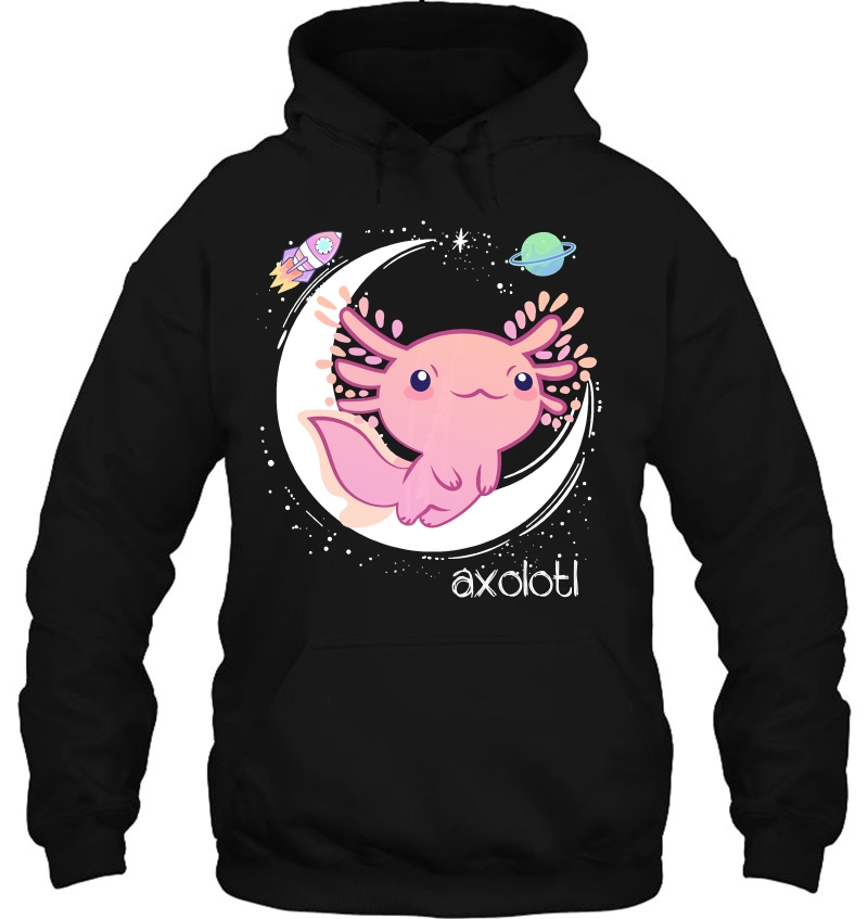 Space Axolotl Kawaii Shirt Pastel Goth Japan Anime Comic Pullover Hoodie