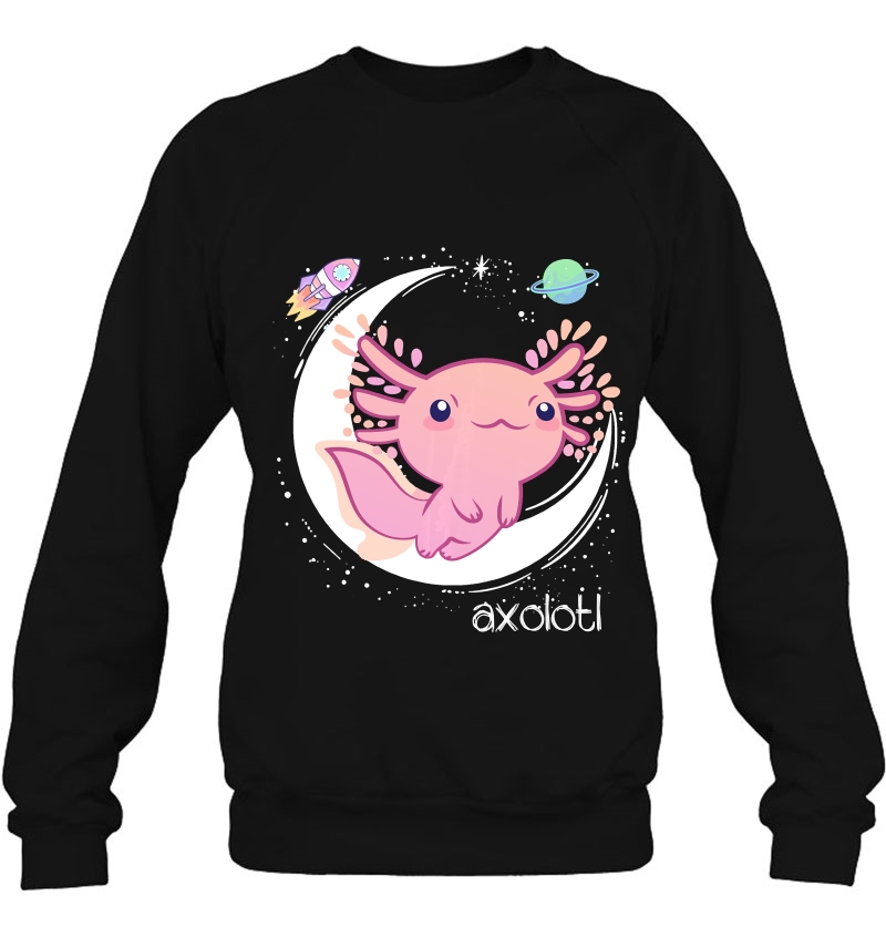 Space Axolotl Kawaii Shirt Pastel Goth Japan Anime Comic Pullover Sweatshirt