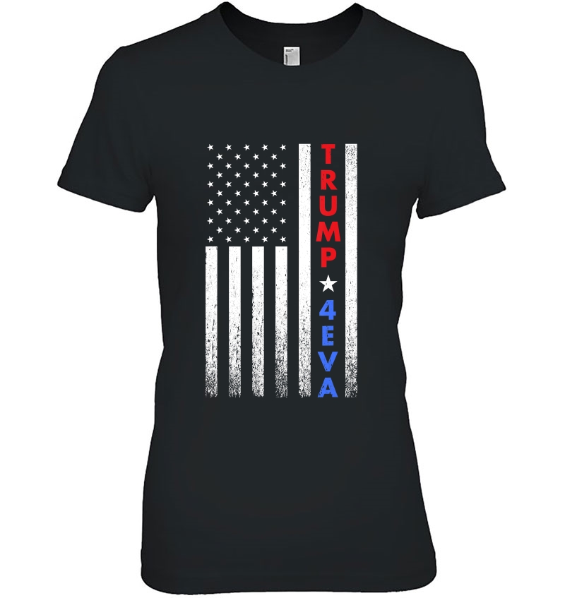 Trump 4Eva Vintage American Flag Ladies Tee