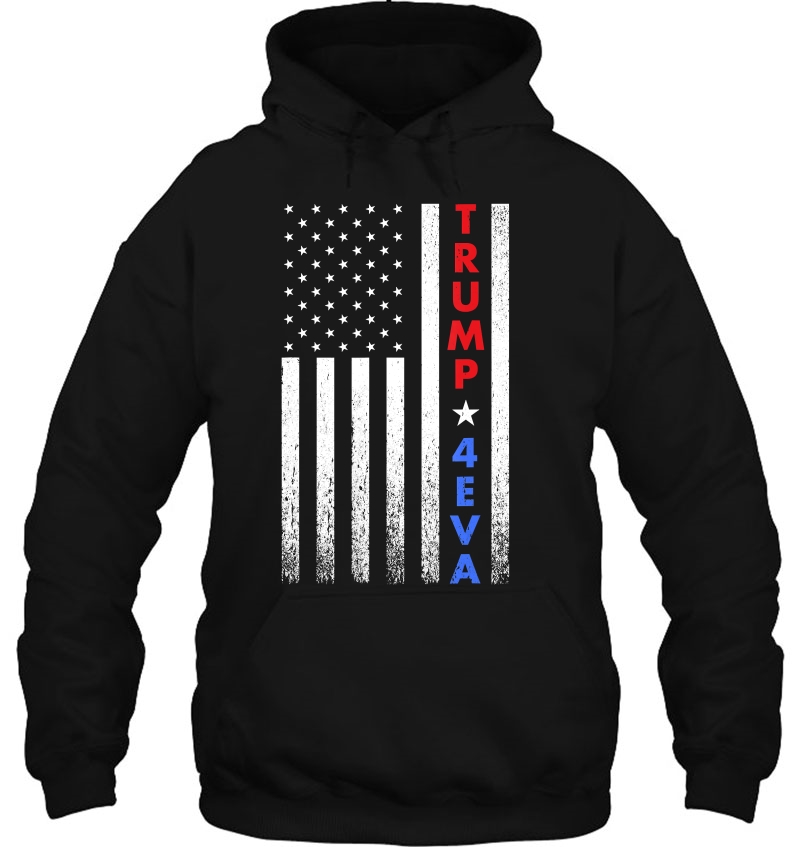 Trump 4Eva Vintage American Flag Hoodie