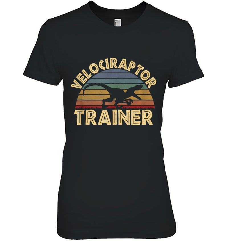 Velociraptor Trainer Vintage Sunset Dinosaur Ladies Tee