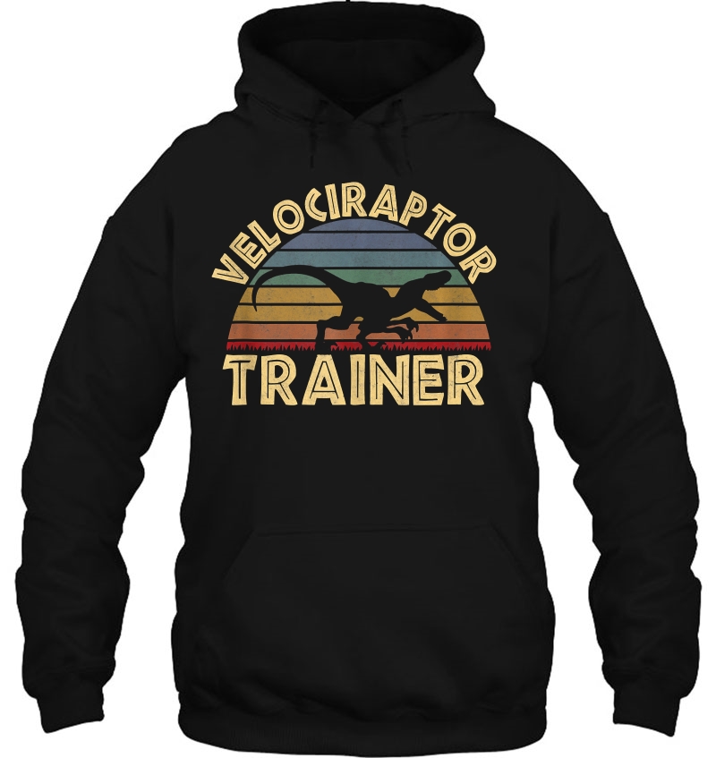 Velociraptor Trainer Vintage Sunset Dinosaur Hoodie